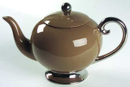 Platinum Cocoa (Rim) Teapot & Lid