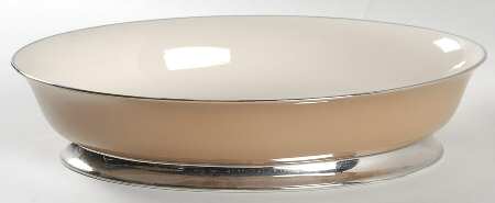 Platinum Cocoa (Rim) 10" Oval Vegetable Bowl