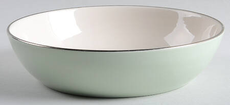 Platinum Mint Green (Rim) 8" Round Vegetable Bowl