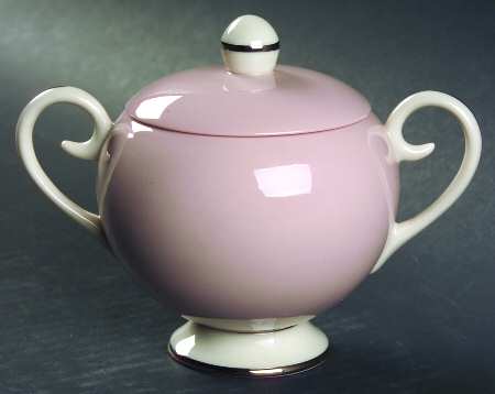 Platinum Petal Pink (Rim) Sugar Bowl & Lid