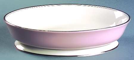Platinum Petal Pink (Rim) 9" Oval Vegetable Bowl