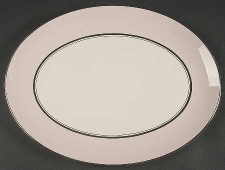 Platinum Petal Pink (Rim) 14" Oval Serving Platter