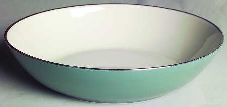 Platinum Peacock (Rim) 8" Round Vegetable Bowl