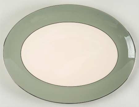 Platinum Sage (Rim & Coupe) 14" Oval Serving Platter
