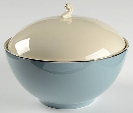 Platinum Strata Blue (Coupe) Round Covered Vegetable