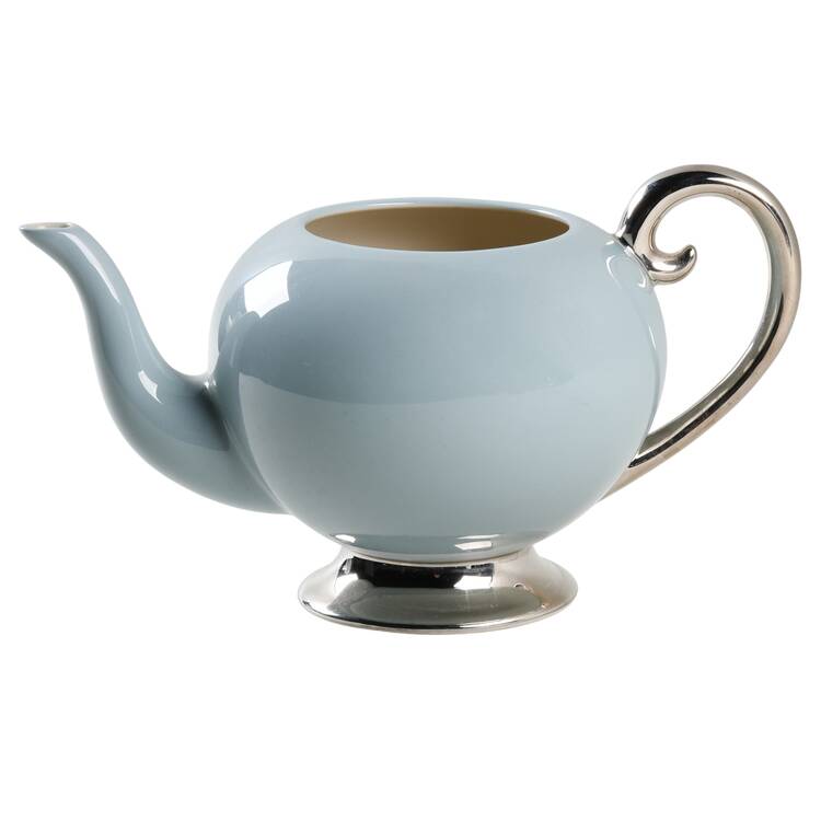 Platinum Strata Blue (Rim) Teapot No Lid