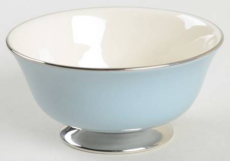 Platinum Strata Blue (Rim) Open Sugar Bowl