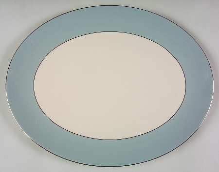Platinum Strata Blue (Rim) 16" Oval Serving Platter