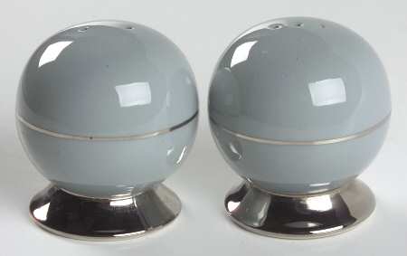 Platinum Strata Blue (Rim) Salt & Pepper Set