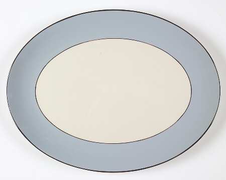 Platinum Strata Blue (Rim) 14" Oval Serving Platter