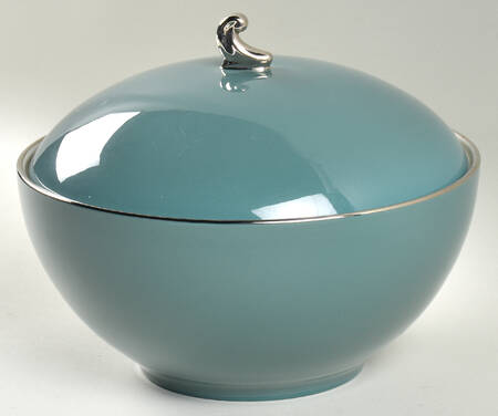 Platinum Teal (Coupe) Round Covered Vegetable