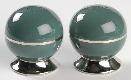 Platinum Teal (Rim) Salt & Pepper Set