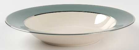 Platinum Teal (Rim) Rim Soup Bowl
