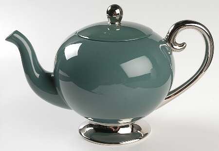 Platinum Teal (Rim) Teapot & Lid