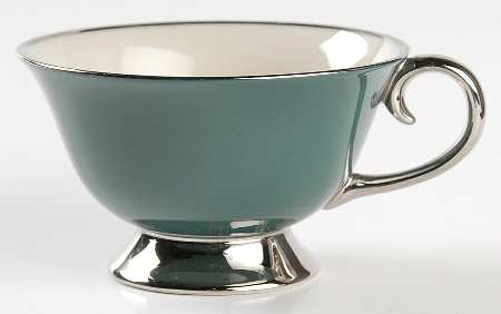 Platinum Teal (Rim) Footed Cup