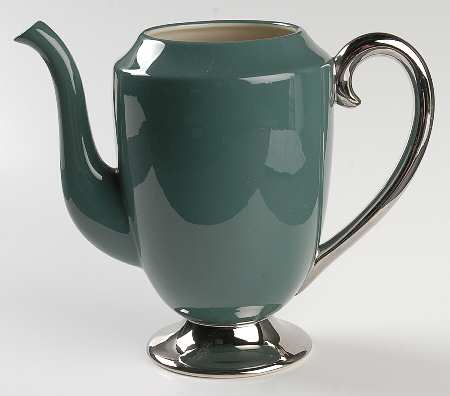 Platinum Teal (Rim) Coffee Pot No Lid