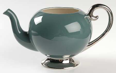 Platinum Teal (Rim) Teapot No Lid