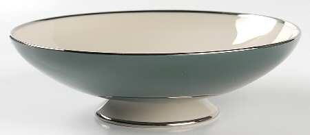 Platinum Teal (Rim) Round Compote (Height X Width)