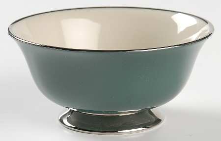 Platinum Teal (Rim) Open Sugar Bowl