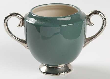 Platinum Teal (Rim) Mini Sugar Bowl No Lid
