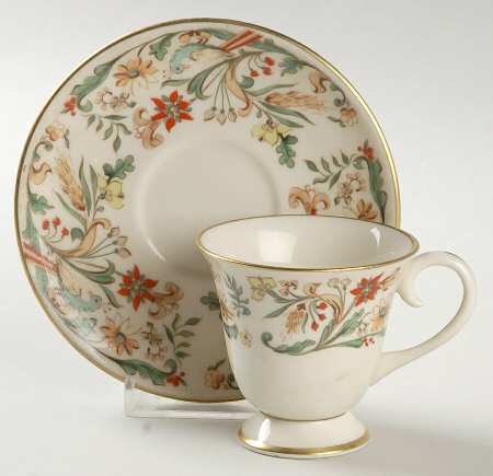 Queen Anne (Rim) Footed Demitasse Cup & Saucer Set