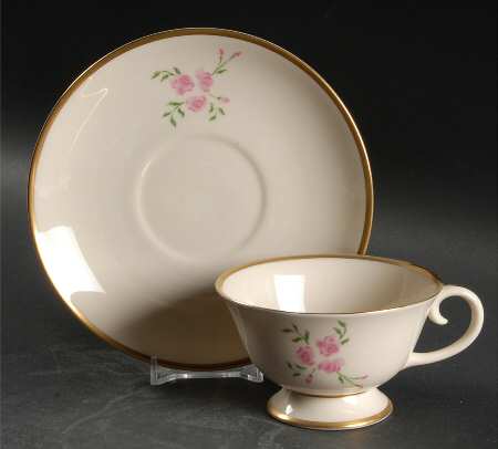 Rosebud Footed Cup & Saucer Set