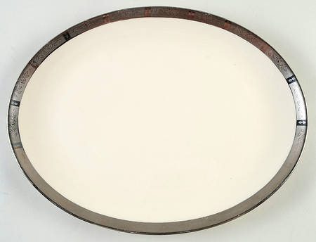 Rose Tapestry No Color Band (Rim&Coupe) 13" Oval Serving Platter