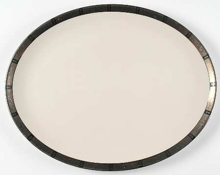 Rose Tapestry No Color Band (Rim&Coupe) 15" Oval Serving Platter