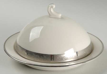 Rose Tapestry No Color Band (Rim&Coupe) Round Covered Butter