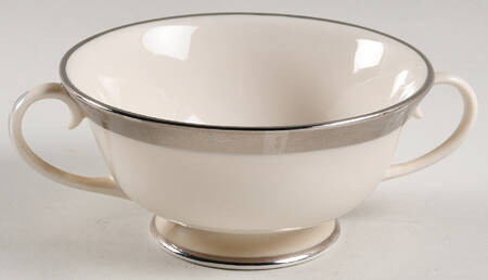 Rose Tapestry No Color Band (Rim&Coupe) Footed Cream Soup Bowl