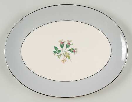 San Marino (Platinum Rim & Coupe) 14" Oval Serving Platter