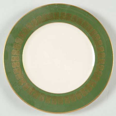 Script Spanish Green Bread & Butter Plate
