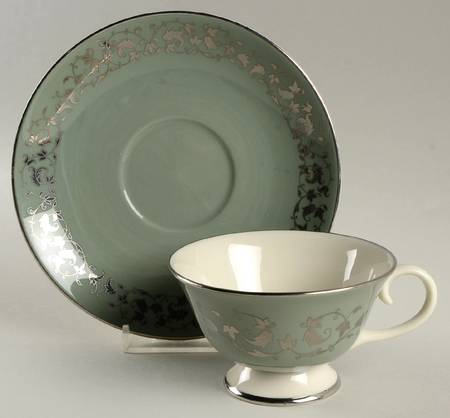 Silver Promise Footed Cup & Saucer Set