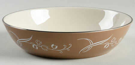 Snow Tulip Cocoa (Rim & Coupe) 8" Round Vegetable Bowl