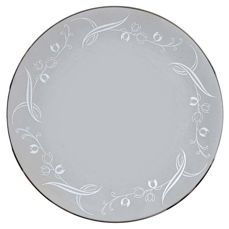 Snow Tulip Gray (Rim & Coupe) Coupe Salad Plate