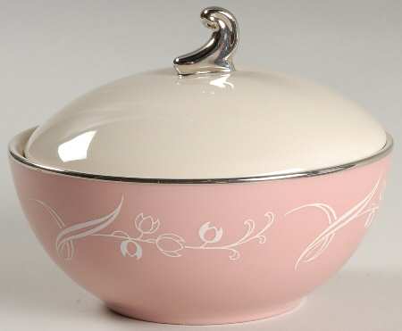 Snow Tulip Pink (Rim & Coupe) Sugar Bowl & Lid