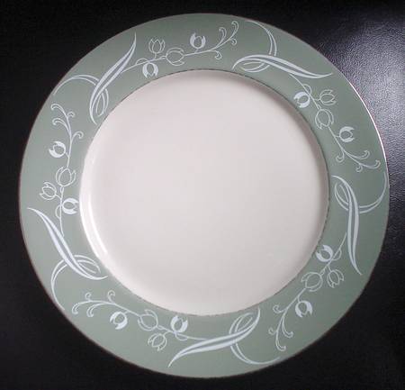 Snow Tulip Sage Green (Rim) Salad Plate