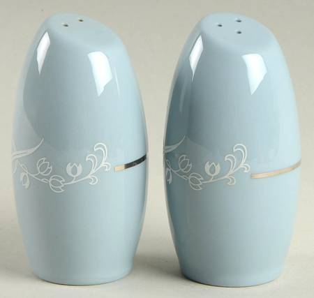 Snow Tulip Strata Blue (Rim & Coupe) Salt & Pepper Set