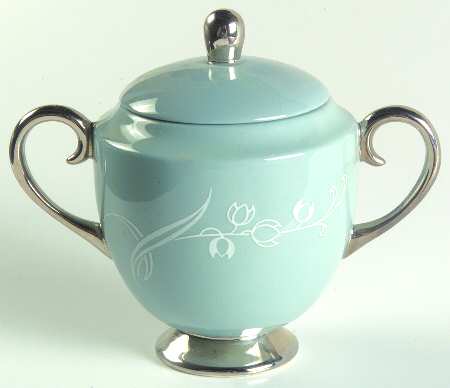Snow Tulip Strata Blue (Rim & Coupe) Mini Sugar Bowl & Lid