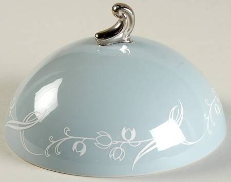 Snow Tulip Strata Blue (Rim & Coupe) Lid for Round Butter