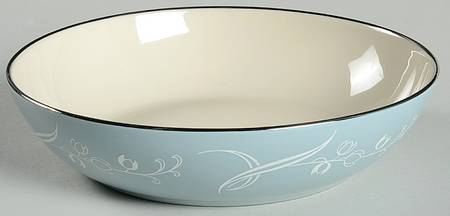 Snow Tulip Strata Blue (Rim & Coupe) 8" Round Vegetable Bowl