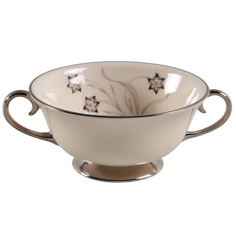 Starflower Footed Cream Soup Bowl