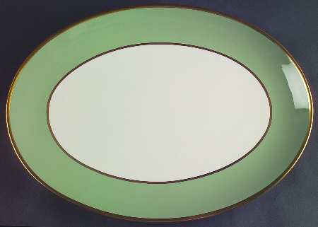 Sylvan-California Sage Green (Rim) 13" Oval Serving Platter