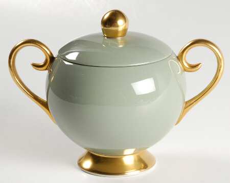Sylvan-California Sage Green (Rim) Sugar Bowl & Lid