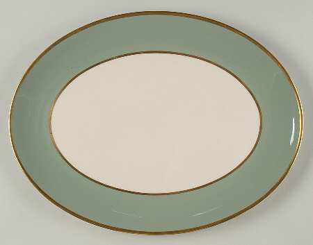 Sylvan-California Sage Green (Rim) 14" Oval Serving Platter