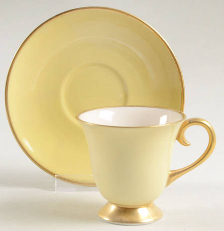 Sylvan-California-Yellow (Rim & Coupe) Footed Demitasse Cup & Saucer Set