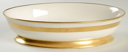 Theme (Wide Gold, Rim & Coupe) 10" Oval Vegetable Bowl