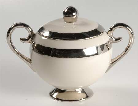 Theme (Wide Platinum, Rim & Coupe) Sugar Bowl & Lid