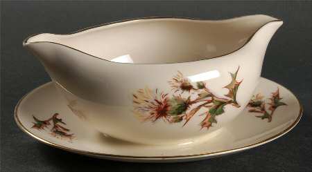 Thistle Gravy Boat with Attached Underplate