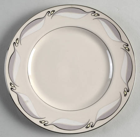 Valinda Leaf Gray (Rim & Coupe) Salad Plate